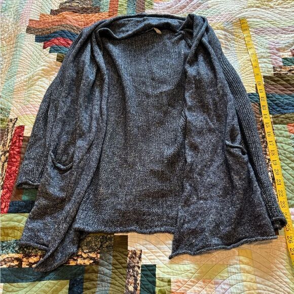 Athleta Heather Blue Woven Open Cardigan Size Small - Picture 7 of 7